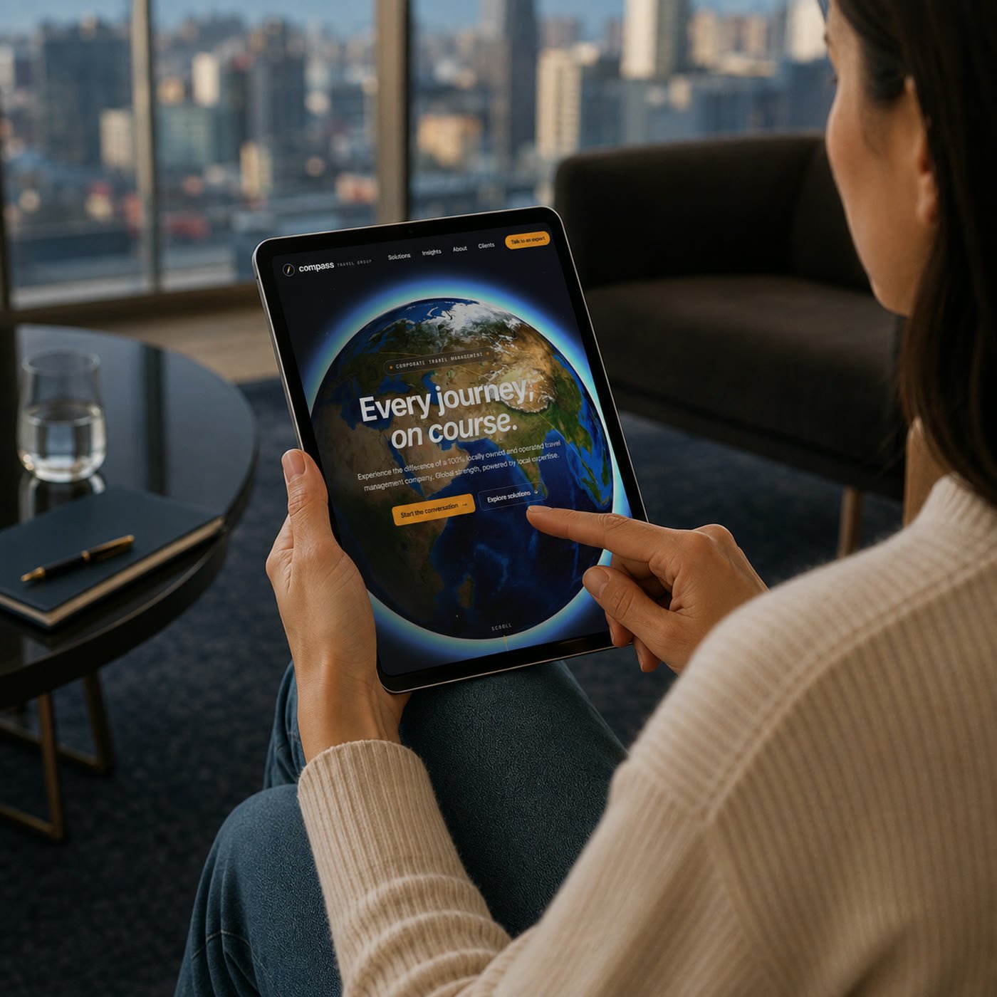 Compass Travel Group, custom corporate travel website